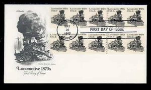 1897A 2c LOCOMOTIVE, PLATE NUMBERS 3&4, STRIPS OF 5 - ARTMASTER - Picture 1 of 2