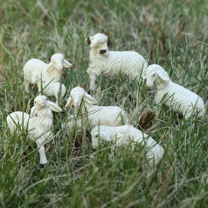 6x Sheep Figurine Dollhouse Miniature for Garden Statue Home Decor Desktop - Picture 1 of 7
