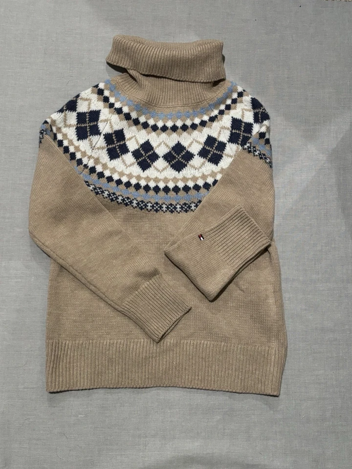 Suéter de cuello alto Tommy Hilfiger para mujer pequeño Petite Fair Isle Foto 1 de 3