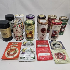 11 latas Republic of Tea/Tea Forte VACÍAS recipientes recargables y 9 muestras individuales - Imagen 1 de 9