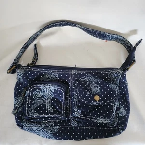 Y2K Mossimo Supply Co Blau Reißverschluss Schultertasche Handtasche Klein - Bild 1 von 8