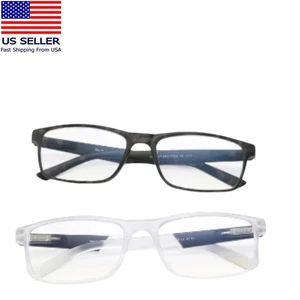 Juego de 2 gafas de lectura rectangulares para hombre bloqueo de luz azul fuerza +3,50 - Imagen 1 de 3