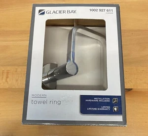 Anello asciugamano moderno Glacier Bay e gancio cromato nuovo con scatola - Foto 1 di 3