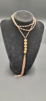 Collar de piedra de jaspe real con cuentas de cristal de vidrio Foto 1 de 3