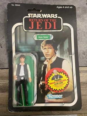 Vintage Mint Han Solo w/ blaster; Kenner ROTJ line; tiny bubble puncture  #38260 - Image 1 of 4