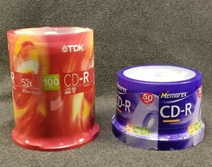 150 TDK & Memorex CD-R 80 Min. 700MB Discs New Unopened Blank Media - Picture 1 of 2