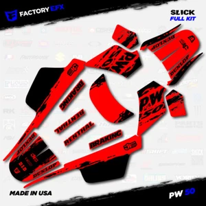 Black & Red Slick Racing Graphics kit fits Yamaha PW50 PW 50 All Years - Bild 1 von 2