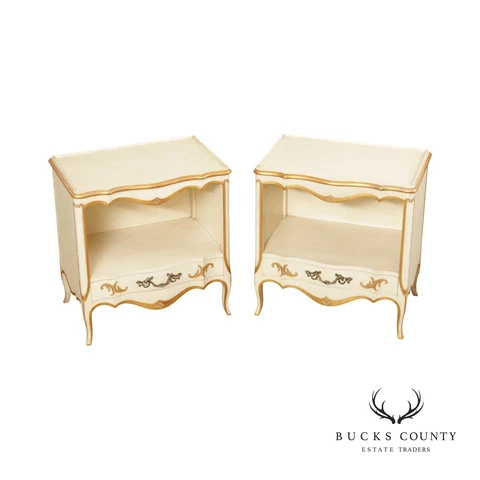 John Widdicomb French Provincial Style Pair of Open Nightstands Cover