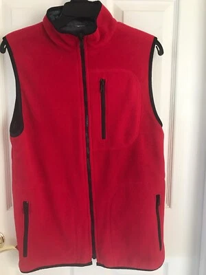 YOUTH UNISEX RED/GREY REVERSIBLE ZIPPERED FLEECE VEST -- BY OLD NAVY  / SIZE :14 - Image 1 of 4