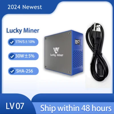 Lucky Miner LV07 Bitcoin BTC Miner Mining SHA-256 1T WIFI Solo Lotto Device - Image 1 of 4