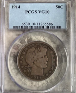 1914 Barber Half Dollar PCGS VG10 - Picture 1 of 4