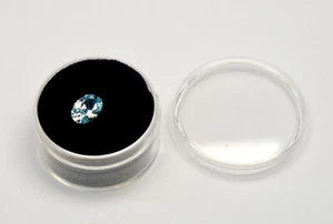 TOP QUALITY 1.65ct SKY BLUE AQUAMARINE ROUND GEMSTONE IN CASE - Picture 1 of 7