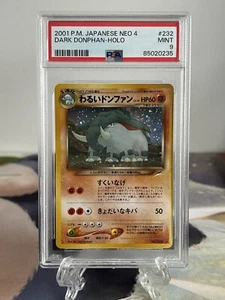 Pokemon Card Dark Donphan - Japanese Neo Destiny Set No. 232 - PSA 9 MINT Holo - Picture 1 of 2
