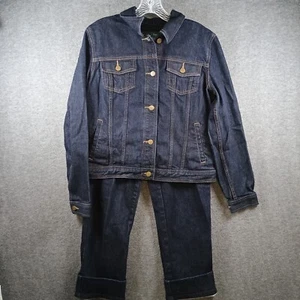 Lauren Jeans CO donna media/6 2 pezzi pantaloni giacca denim scuro tasche regolabili - Foto 1 di 22