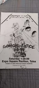METALLICA 1-29-1989 ORIGINAL CONCERT POSTER EXPO SQUARE TULSA OK - Picture 1 of 8