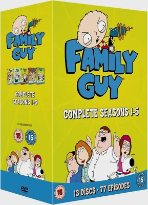 Family Guy: Seasons 1-5 (DVD-2006, 13-Disc) Region 2. Seth MacFarlane. 1648 Mins - Image 1 of 4