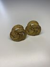 Vintage Napier Classic Gold Tone Knot Clip-On Earrings 1"