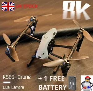 Drone ALU KS66 Professinal 8K HD Dual Camera 5G WIFI Wide Angle Brushle - Picture 1 of 24