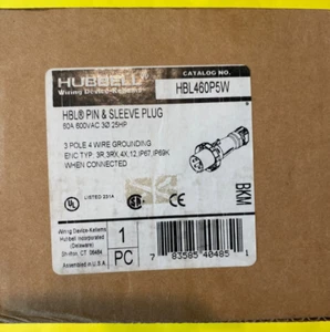 NEW HUBBELL HBL460P5W 600VAC 60A 25HP Pin and Sleeve 3ph 3 pole 4 wire - Picture 1 of 3