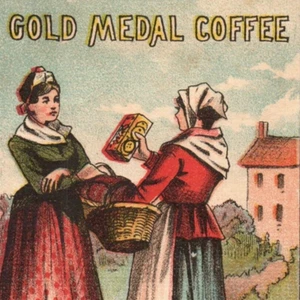 c1890 Goldmedaille Kaffee Sammelkarte Frauen teilen Butler Earhart Columbus OH OSU - Bild 1 von 3