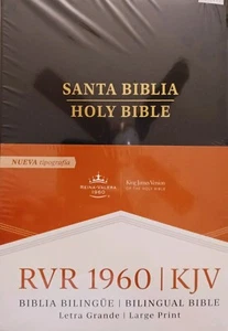 Biblia Bilingüe Letra Grande Spanish English Bible RVR 1960/KJV Biblia - Imagen 1 de 1