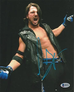 AJ A.J. STYLES SIGNED AUTO'D 8X10 PHOTO BAS COA B36797 WWE WWF NJPW US CHAMP - Picture 1 of 1