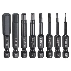 8pcs 1.5-8mm Metric Hex Head Wrench Drill Bit 50mm Length Magnetic Bits, Black - Picture 1 of 8