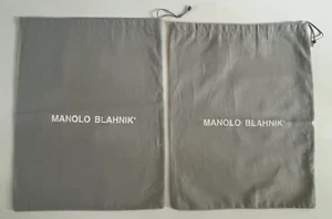 "Juego de 2 bolsas para el polvo con cordón gris MANOLO BLAHNIK 10,5"" X 14"" NUEVAS SIN ETIQUETAS" - Imagen 1 de 3
