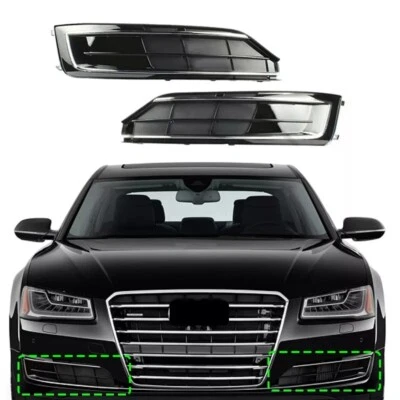 Par de cubiertas de bisel de luz antiniebla para parachoques delantero para Audi A8 D4 2015-2016 Foto 1 de 4