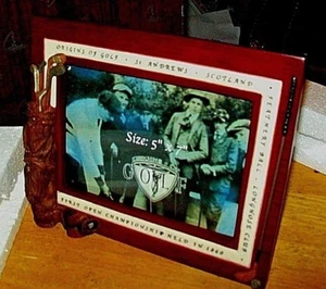 Orígenes del ""Bolso y Zapatos"" de Golf 5"" por 7"" Marco; NUEVO en CAJA; Foto de Escritorio; REGALO de Papá/Hombre - Imagen 1 de 12