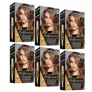 6x L'Oreal Paris Preference Permanent Hair Colour 7 Vienna Blonde - Picture 1 of 9