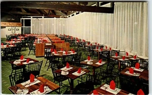 Postcard NH The Wayfarer Manchester Dining Room Red Napkins Interior - Picture 1 of 2