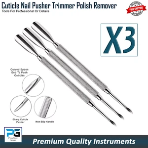 Cuticle Nail Pusher Trimmer Remover Clipper for Dead Skin Remover Tool Pack Of 3 - Picture 1 of 8