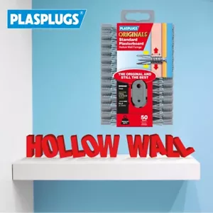 50 x Plasplug Plasterboard Wall Plugs To Suit Hollow / Cavity / Stud Walls - Picture 1 of 3