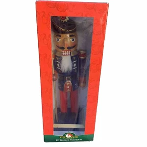 Kurt S. Adler Christmas 12" Blue, Red & Gold Wooden Nutcracker Soldier in Box - Picture 1 of 13