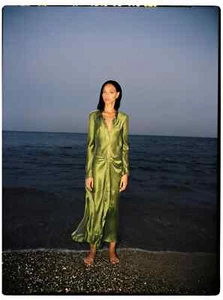 Silk Laundry Calla Green Kate Maxi Dress S Long Sleeves - Picture 1 of 11