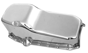 Oil Pan Sump Chevrolet Small Block 1955-79 283-400 Chrome Plated 2pce Rear Main - Picture 1 of 1