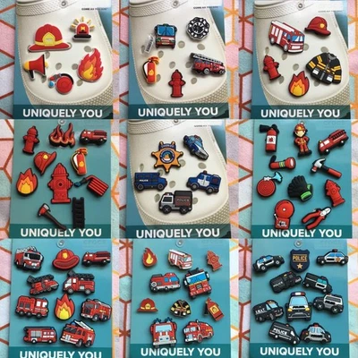 Crocs Handmade jibbitz 5pc Firefighter Firetruck Fire Hydrant Shoe Charms Set 5 - Изображение 1 из 4