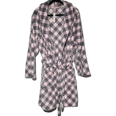 Bata Victoria's Secret Signature Collection para mujer XL rosa y negro a cuadros nueva con etiquetas Foto 1 de 4