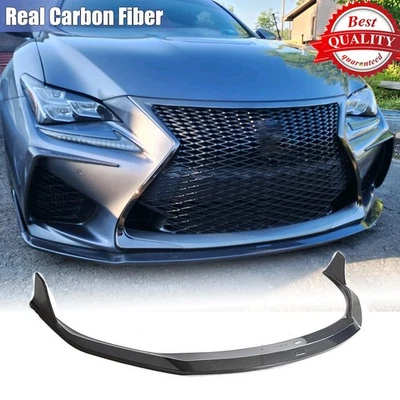 For Lexus RC F RCF Coupe 2015-18 Real Carbon Front Bumper Lip Spoiler Splitters - Imagen 1 de 4