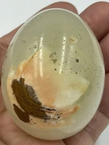 Hand Carved Alabaster Stone Egg Figurine Easter Decoration - Picture 1 of 6