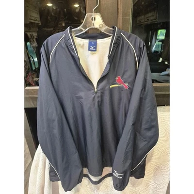 Mizuno XL Pullover Jacket St. Louis Cardinals MLB Baseball Windbreaker Mens 267 - Image 1 of 4