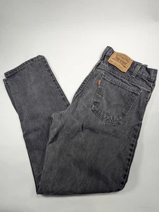 Vtg 1995 Levi's 550 Relaxed Fit Tapered Jean Mens 33x30 Black Denim Orange Tab - Picture 1 of 10