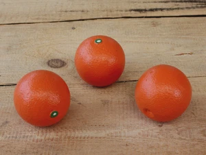 Deko Orangen 3er Set künstliche Orangen Holzorange Dekoorange Dekoorangen Obst H - Bild 1 von 3