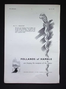 Original 1953 Advert Follands of Hamble Kris Sword Aviation - Picture 1 of 1