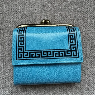 Cartera monedero vintage de piel de vaca princesa Gardner foto turquesa mediados de siglo Foto 1 de 4