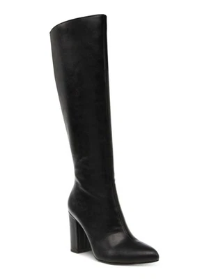 WILD PAIR Mujeres Negro Daytonaa Punta Tacón Bloque Botas Tacón 10 M Foto 1 de 4