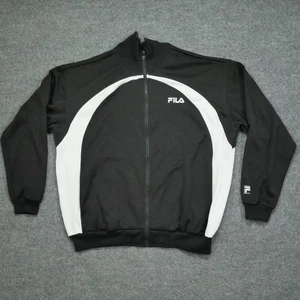 Vintage Fila Jacket Adult Medium Black White Track Casual 80s 90s - Picture 1 of 9