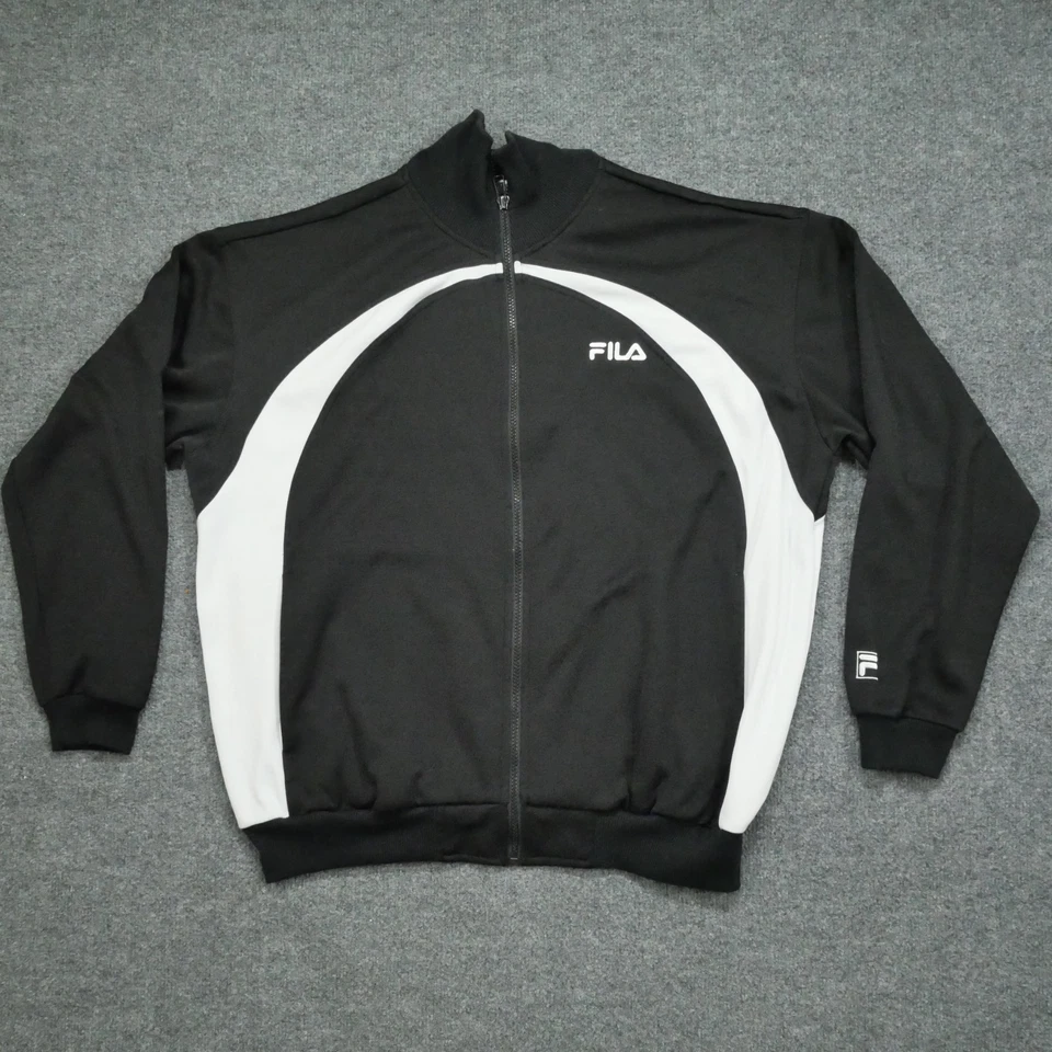 Vintage Fila Jacket Adult Medium Black White Track Casual 80s 90s - Image 1 of 4