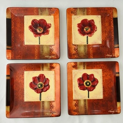 MWW Market KIMBERLY POLOSON Mediterranean Florals 4.5” Mini Plates Set Of 4 - Image 1 of 4